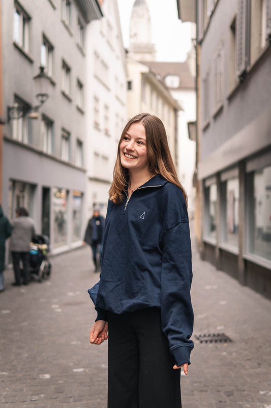 90s STYLE ZIPPER | dark blue - oversized | HKF.